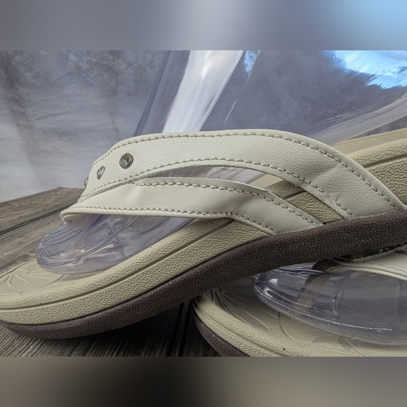 Haolira Size 40 Cream Flip Flops With Studs - Picture 10 of 13